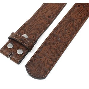 New western floral embossed brown leather belt various sizes please ask